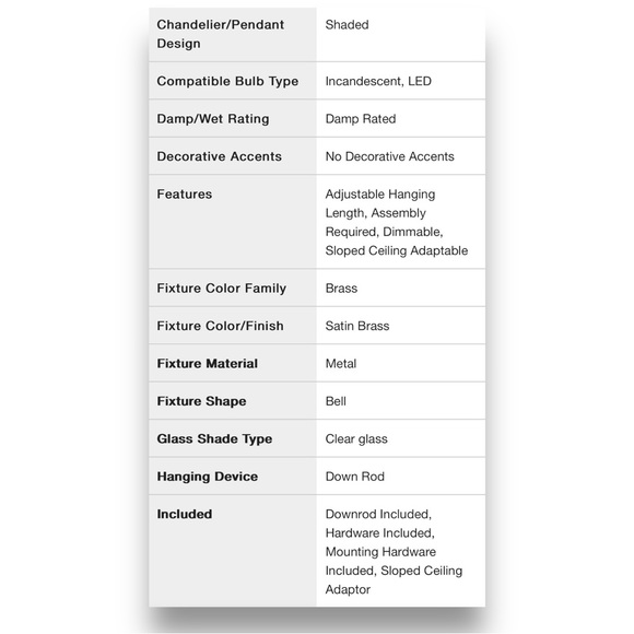 Generation Lighting Blaine 1-Light Satin Brass Hanging Pendant W/ Shade New - Picture 10 of 14